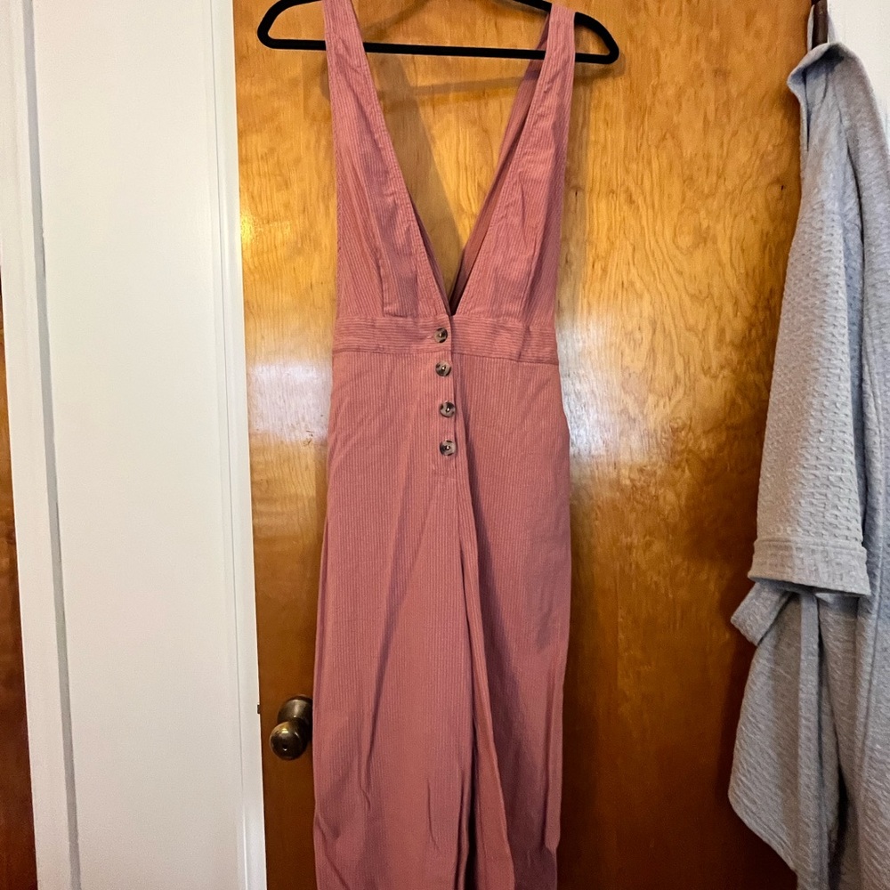 Pink Striped Overalls